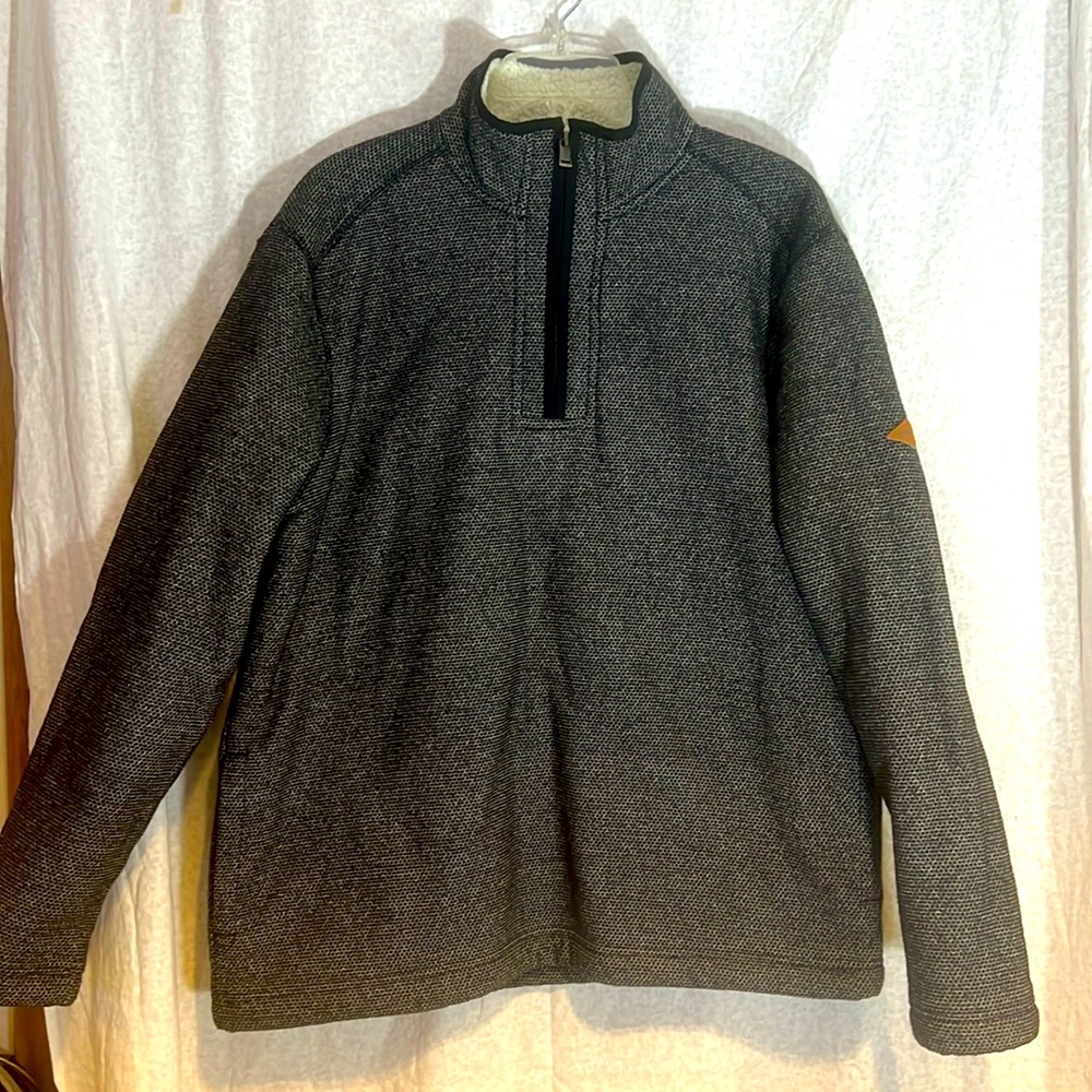 Orvis quarter zip lined tweedy sweatshirt size L